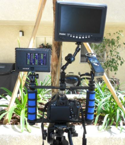 camera accessory holder from the back