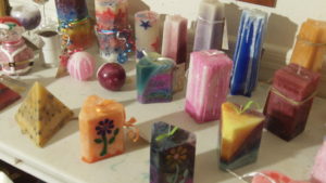 homemade candles wide shot